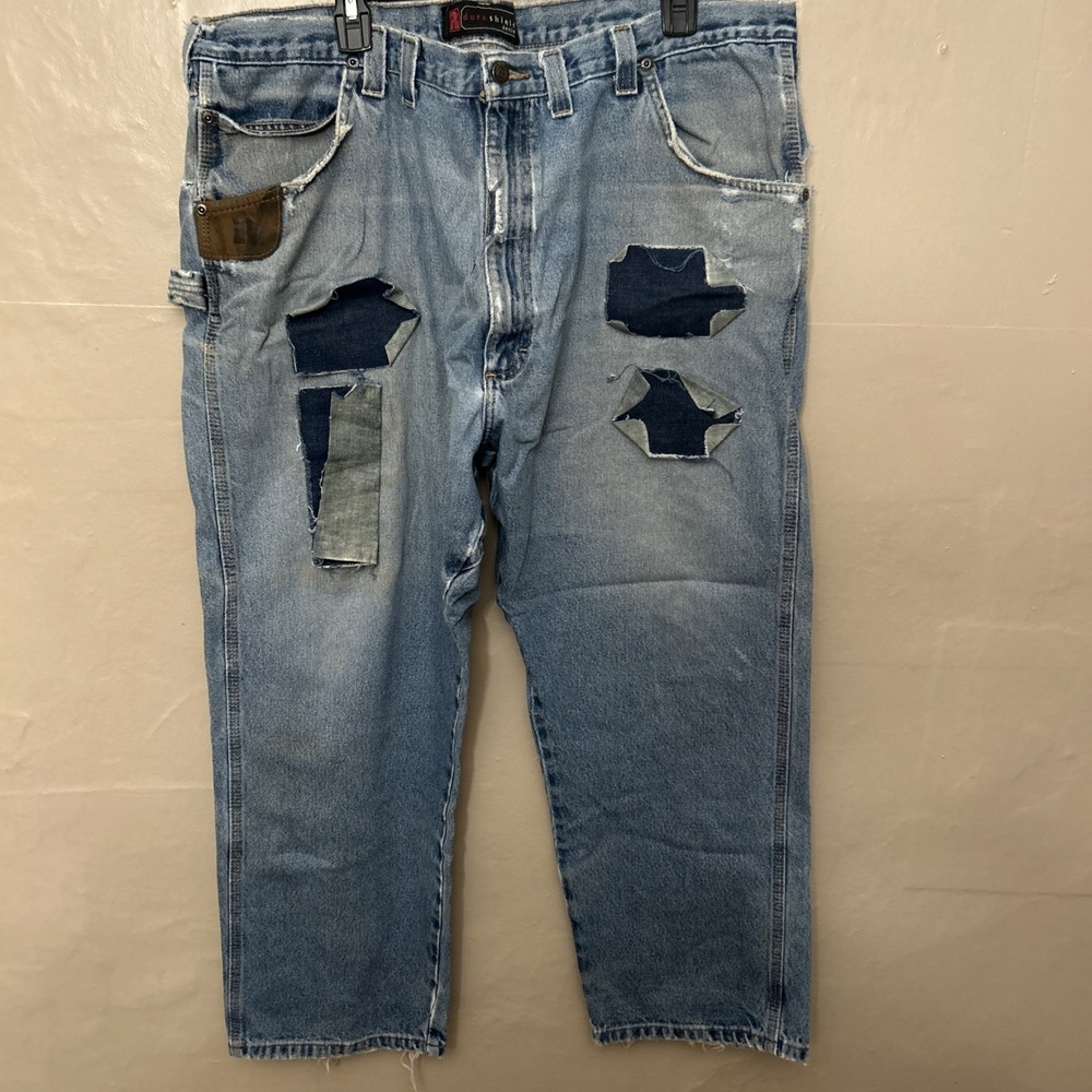 riggs workwear pants‎ Wrangler 40 X 30 Worn Patched Jeans